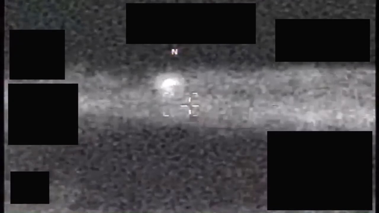 Infrared-style sensor screenshot near the moment AARO describes as sensor tracking stopping.
