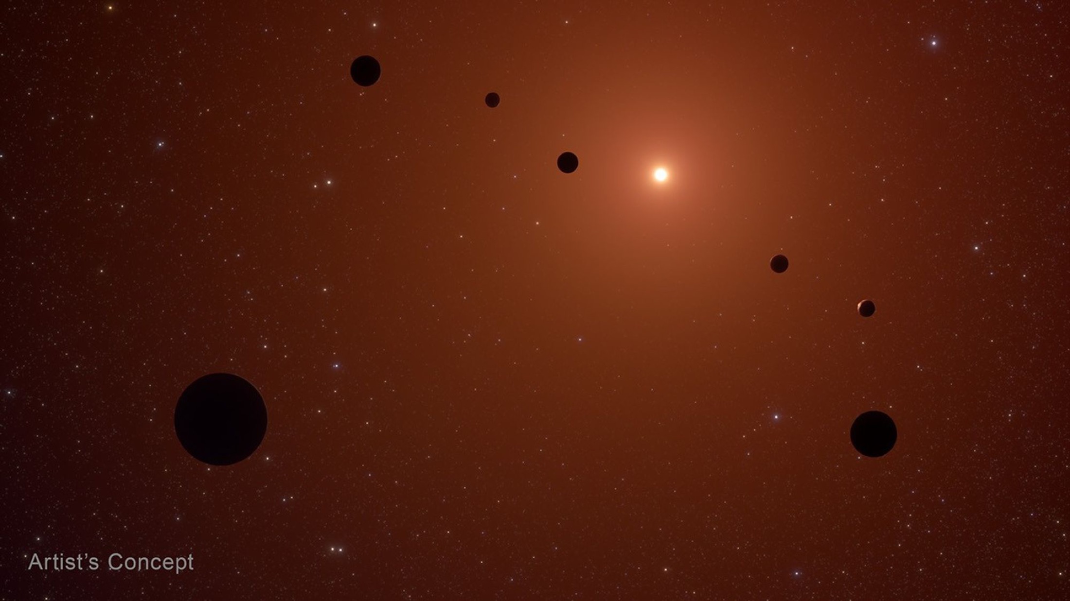 NASA graphic showing the TRAPPIST-1 planets and Webb atmospheric status for planets b, c, d, and e.
