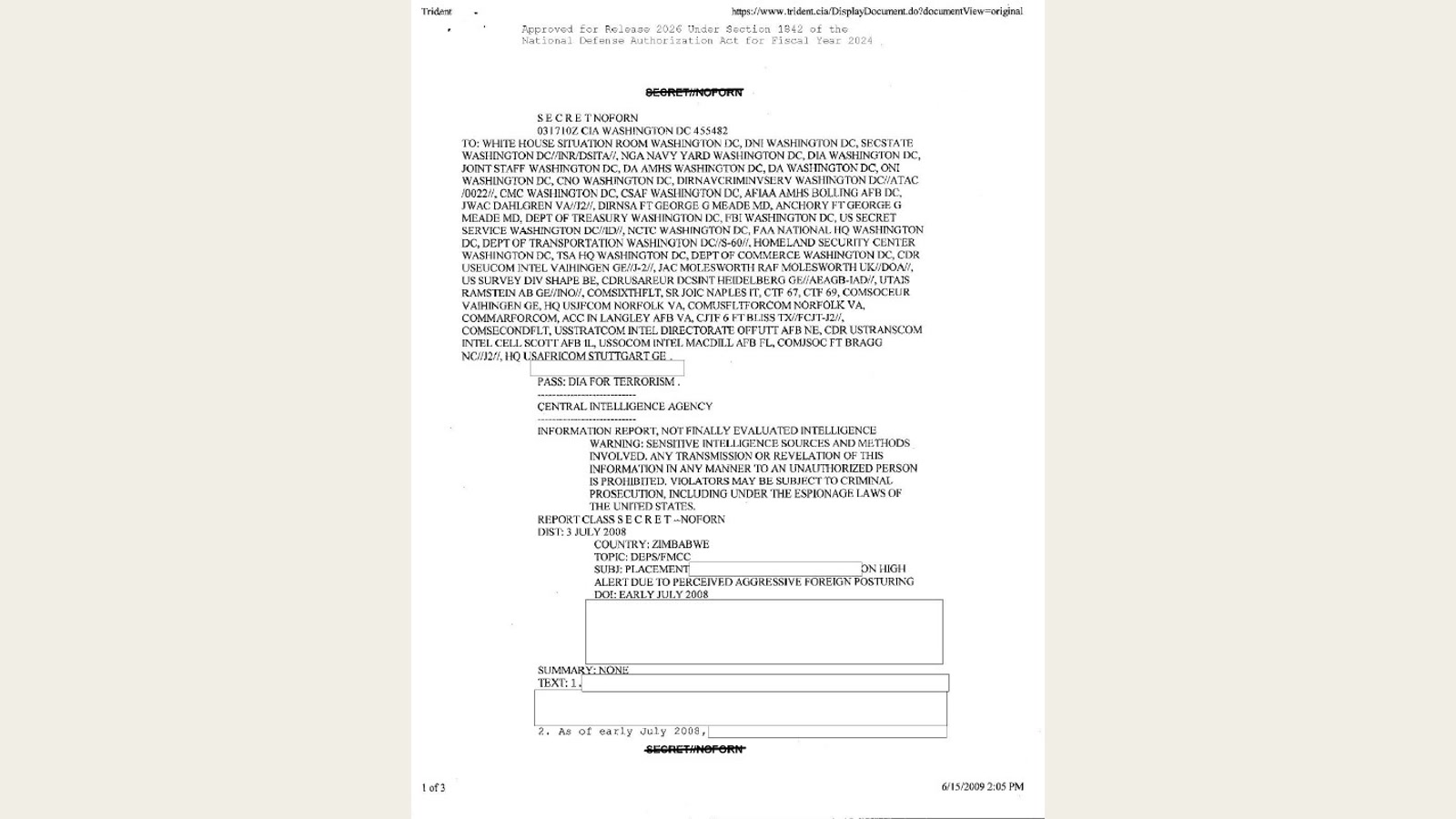 Original released report