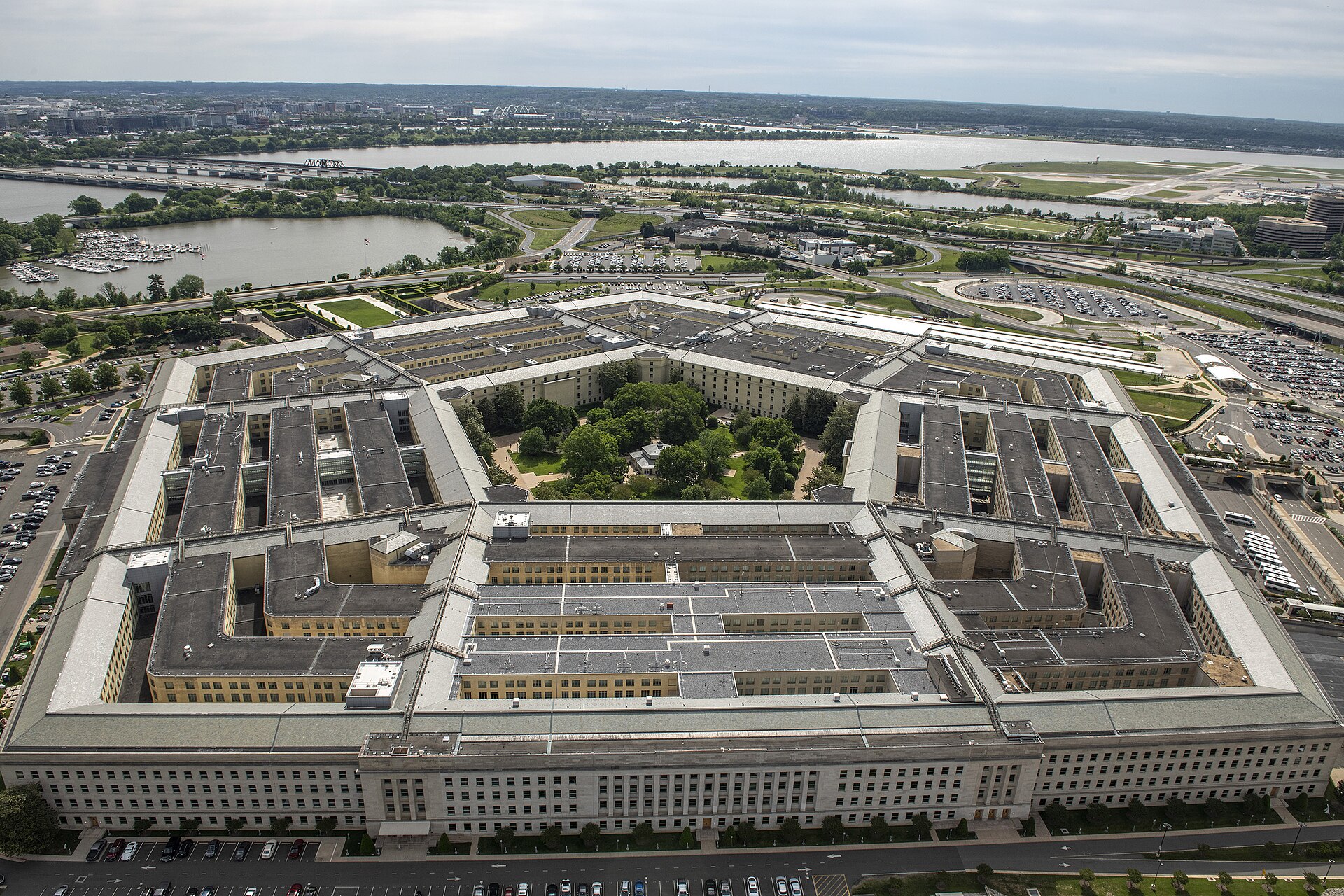 An aerial view of the Pentagon in Arlington, Virginia, in May 2021.