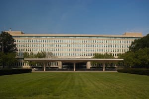 The CIA Original Headquarters Building in Langley, Virginia; career context only, not a photograph of Jim Semivan.